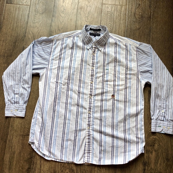 Tommy Hilfiger | Shirts | Tommy Hilfiger Retro Striped Button Down Sz ...